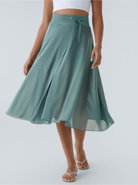 HALARA Dresses & Skirts - HALARA Seafoam Drawstring Midi Skirt With Shorts